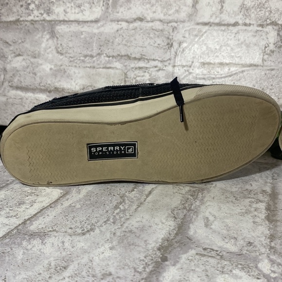 Sperry Topsider Black Sequins Shiny Black Trim‎ Purple Insole Women’s 7M - Picture 9 of 10